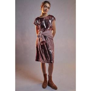 Anthropologie Pink Sequin Dress